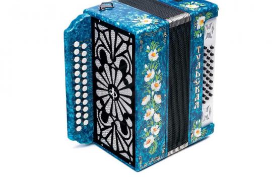 Гармонь Тульская гармонь - G-21-BL 301М 25х25-III с двумя ремнями, синяя - фото 2