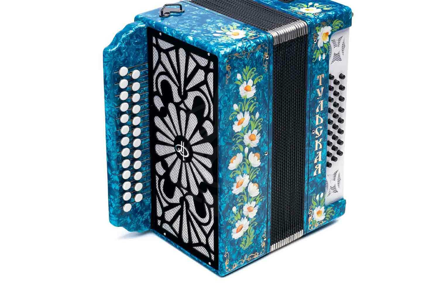Гармонь Тульская гармонь - G-21-BL 301М 25х25-III с двумя ремнями, синяя - фото 2