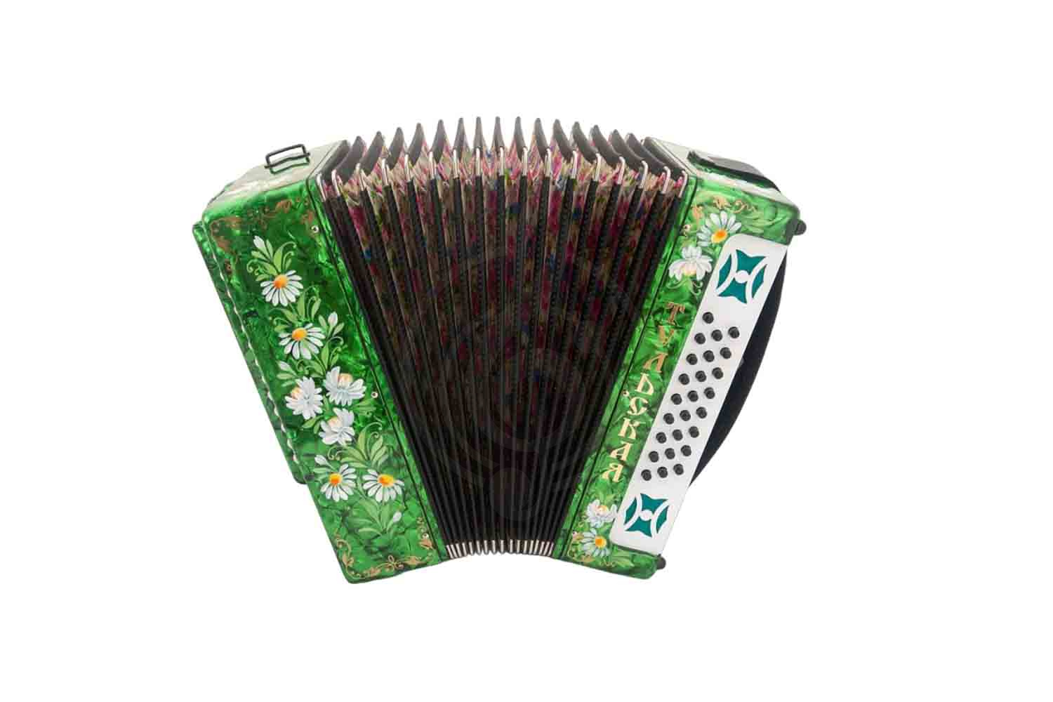Гармонь Тульская гармонь - G-21-C-GR 301М 25х25-III с двумя ремнями, зеленая - фото 2