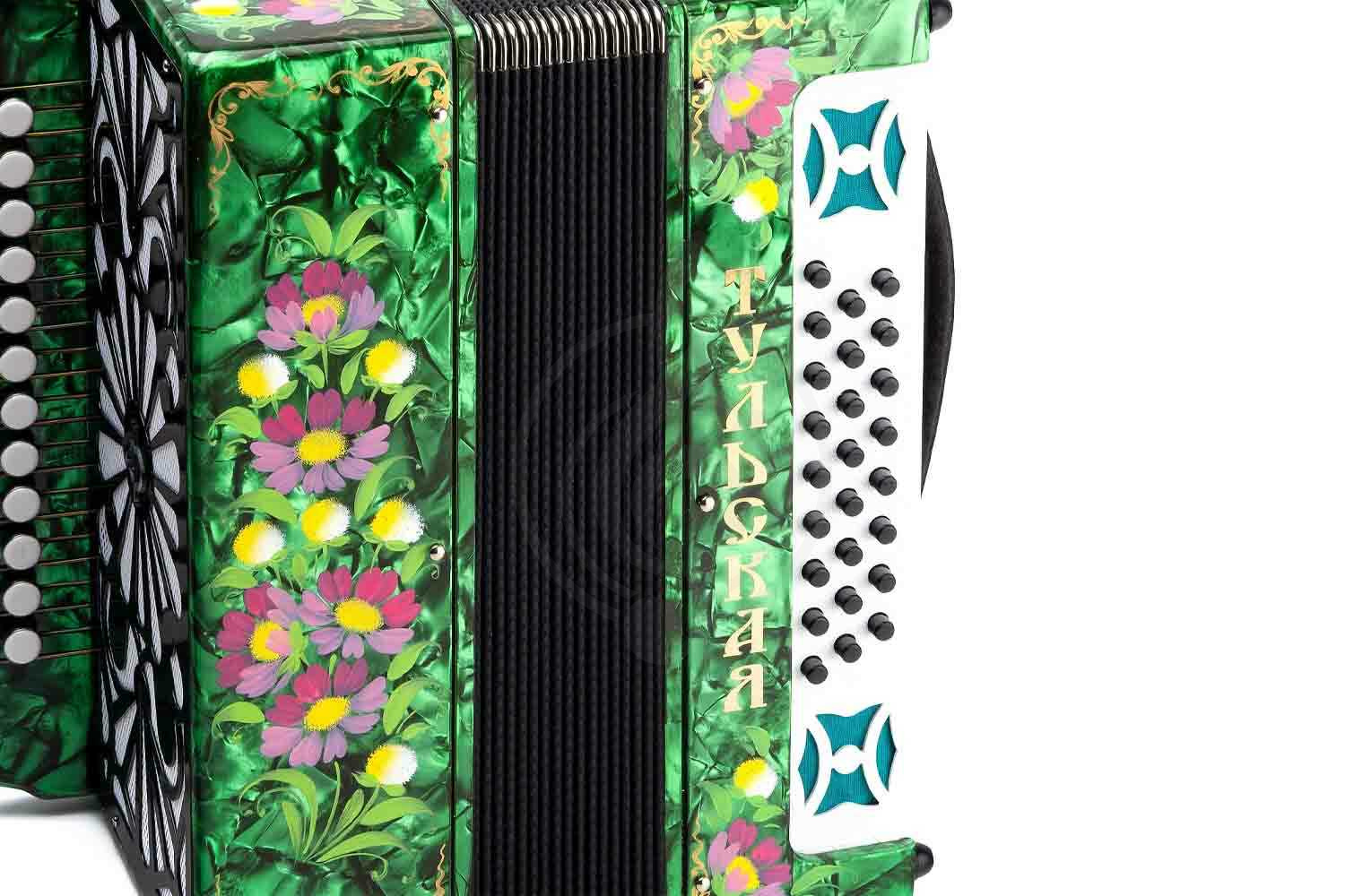 Гармонь Тульская гармонь G-21-GR 301М - 25х25-III с двумя ремнями, зеленая - фото 3