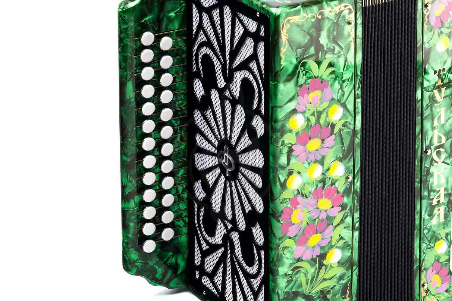 Гармонь Тульская гармонь G-21-GR 301М - 25х25-III с двумя ремнями, зеленая - фото 4