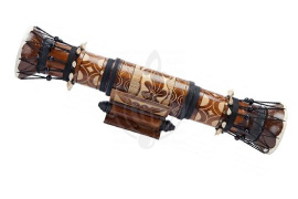  VESTON FDD-59 - двойной этнический барабан на подставке, размер: 11см х 59см x 20см - фото 1