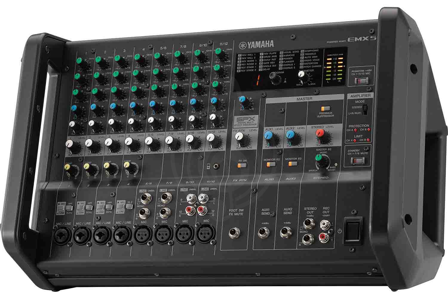 Активный микшер Yamaha EMX5 - Микшерный пульт со встроенным усилителем, 2 х 370Вт/ 8Ом - фото 2