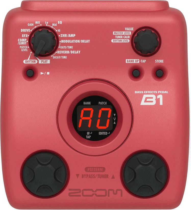 Процессор для бас-гитары Zoom B1+AC процессор эффектов для бас-гитары. - фото 1